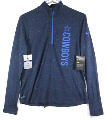 Nike Mujer M L 2XL Dallas Vaqueros Camisa Ajustada Manga Larga 1/2 Cremallera Azul - LEER Foto 1 de 4