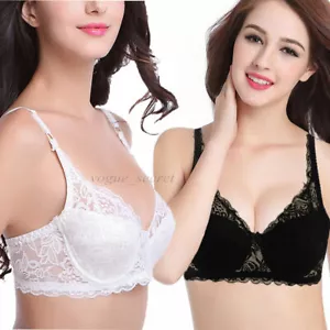 Reggiseno donna taglie forti completo ferretto non imbottito pizzo trasparente minimizzatore EF - Foto 1 di 44