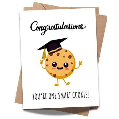 Funny Graduation Card – You’re One Smart Cookie – Handmade in USA - Image 1 of 4