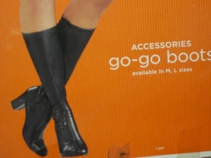 Go Go Stiefel Halloween Party Hut Trick or Treat Kostüm Medium Größe 7-8 schwarz - Bild 1 von 1