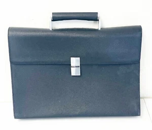 Maletín adjunto de cuero negro diseño Porsche vintage ~ Envío gratuito - Imagen 1 de 5