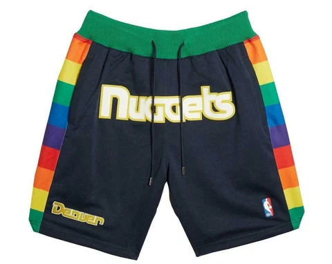 Men's Denver Nuggets Basketball Game Shorts Stitched Pants Black S-3XL Cover