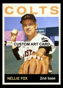 Nellie Fox Houston Colts 1964 Stil maßgeschneiderte Baseball-Kunstkarte - Bild 1 von 2