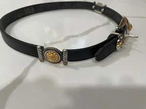 Brighton Sun, Moon, & Stars Girls Black Leather Belt Size L- 27" - Gold & Silver - Picture 1 of 4