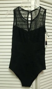 NWT MinkPink XS MP8584NA Black Lace 1-Piece Cheeky Bodysuit $69 Sleeveless  - Picture 1 of 11