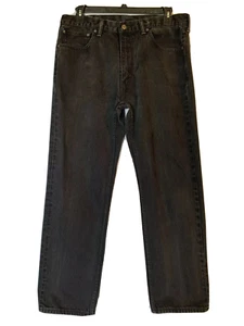 Pantalones de mezclilla Levi Strauss 505 negros para hombre 38x32 informales al aire libre con pestaña roja Levi's - Imagen 1 de 10