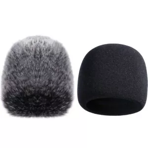 2 Pack Microphone Furry Windscreen Muff Wind Cover Foam Cover For Blue Yeti G - Picture 1 of 6