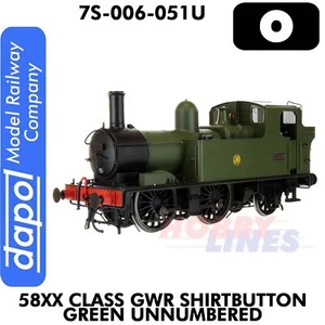 GWR 0-4-2 SHIRTBUTTON Green Unnumbered Tank Engine Loco O 1:43 Dapol 7S-006-051U - Picture 1 of 2