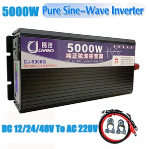 5000 Watt Power Inverter Pure Sine Wave 12/24/48V DC to 220V AC LCD RV Caravan - Picture 1 of 9