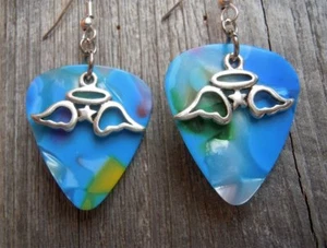 Star Angel Charms Guitar Pick Earrings - Pick Your Color - Picture 1 of 8