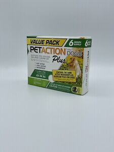New Pet Action Plus for Dogs Size 23-44 Lbs. 6 Month Supply 6 Doses Flea & Tick