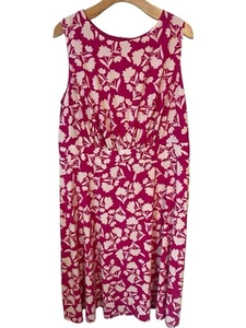 London Times Maxi Dress Women's Plus Size 18W Pink Floral Round Neck Ruched NWT - Picture 1 of 8