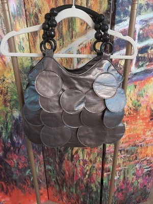 Flapper Circle Y2K Imitación Cuero Bronce Metálico Bueno Foto 1 de 4