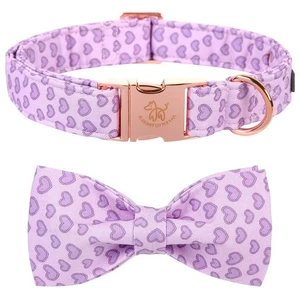 Valentine's Dog Collar with Bow Cute Heart Dog Bowtie Pet Gift Dog Collar for... - Picture 1 of 6