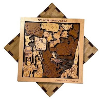 Veterinarian Puzzle Gift | Personalized Wooden Brain Teaser — 第 1/4 张图片