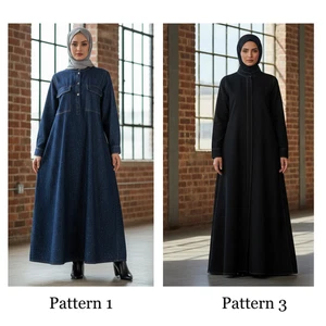Denim sin lavar Abaya: Parisian Chic Meets Modest Utility - Imagen 1 de 8