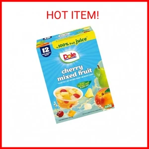 Dole Cherry Mixed Fruit in 100% Juice - Dole Fruit Bowls Snacks 12 Pack (4oz) - Picture 1 of 1