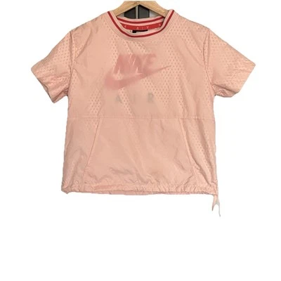 Nike AIR Oversized Short Sleeve Drawstring Hem Tee Top Shirt GIRL LARGE - Image 1 of 4