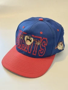 Vintage New York Giants x Looney Tunes Taz Tasmanian Devil Snapback Hat 90s 1993 - Picture 1 of 14