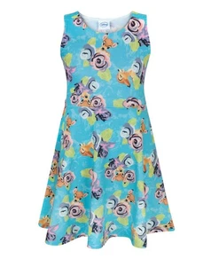 Disney Blue Bambi Sleeveless Skater Dress Girls - Picture 1 of 9
