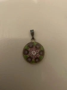 925 Sterling Silver Art Glass Charm Pendant - Picture 1 of 2