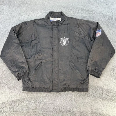 Chaqueta De Colección Los Angeles Raiders Para Hombres XL* Negra NFL Fútbol Acolchada Forrada Años 90 Foto 1 de 4