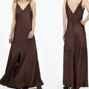 Madewell Satin Sleeveless Maxi Slip Dress Size 10 - Picture 1 of 7