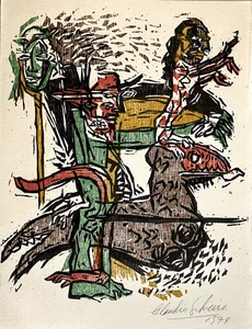 Claudio Silveira Silva gravure originale signée 1974 abstract art Uruguay art - Picture 1 of 1