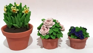 Good Intentions 3 figurines ROSES DAFFODIL VIOLET Flower Pot dollhouse miniature - Picture 1 of 12