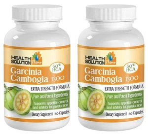 Garcinia Cambogia 60% extracto de HCA 1300 mg porción pérdida de peso, quema de grasa 2 botellas - Imagen 1 de 2