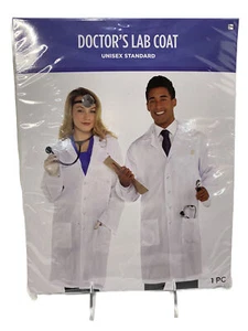 Doctor's Lab Coat White Suit Yourself Fancy Dress Up Halloween Adult Costume - Picture 1 of 7