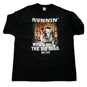 Runnin' With The Big Dogs Red Dog Beer Mens XXL T Shirt English Bulldog  - Bild 1 von 4