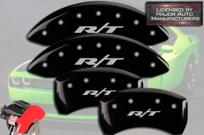 2011-2023 Dodge Challenger SXT BR3 Front Rear Black MGP Brake Caliper Cover "R/T Foto 1 de 4