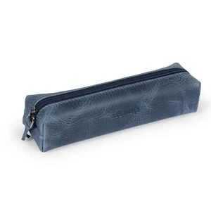 Genuine Leather Zipper Pen Pencil & Cosmetic Case - Picture 1 of 10