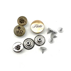 20pcs 17mm Bronze Jeans Button Pin Customized Logo/Text Denim Button - Picture 1 of 9