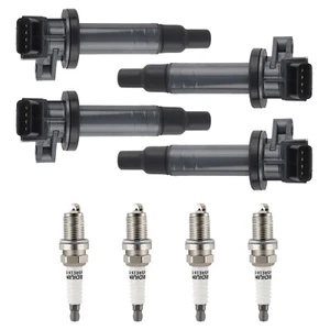 4X Ignition Coils + 4X Spark Plugs Set For Pontiac Vibe 1.8L L4 03-06 / 07-08 - Picture 1 of 12