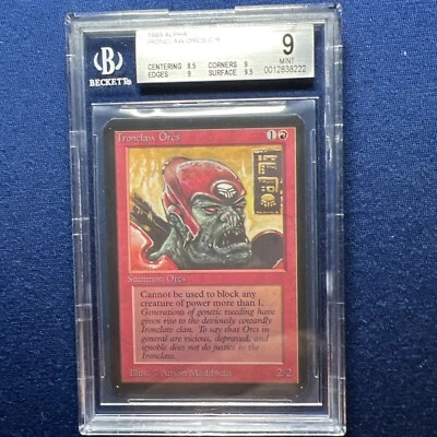 MTG Alpha C R Ironclaw Orcs BGS 9 MINT (9.5 surface) original 1993 - Image 1 of 2