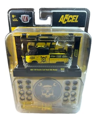 M2 Model-Kit 1961 VW DOUBLE CAB TRUCK USA MODEL black/yellow; ACCEL  R52 22-30 - Image 1 of 2