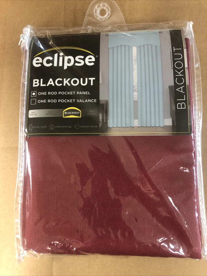Занавеска затемняющая Eclipse. Одна панель 42 дюйма x 63 дюйма  Thermaback. Рубин. Новый - Изображение 1 из 4
