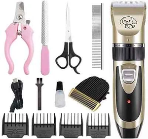 Dog Cat Pet Grooming Kit Rechargeable Cordless Electric Hair Clipper Trimmer Set - Picture 1 of 11