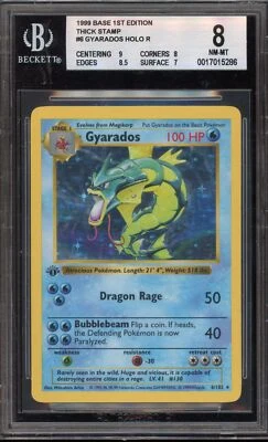 Pokemon Gyarados Base Set Shadowless Holo Rare #6 BGS 8 - Image 1 of 2