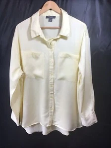 Primark Lemon Yellow 100% Modal Oversized Shirt Size 16 BNWOT - Picture 1 of 6