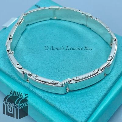 Tiffany & Co. 925 Silver Metropolis Bar Link Wide Band 9" Bracelet (Box + Pouch) - Image 1 of 4