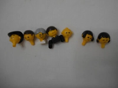 Lego System Lot 7 Homemaker Large Head Yellow Face With Eyebrows for Figurines - Image 1 of 3