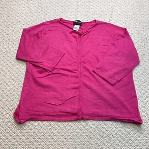 Sag Harbor Sweater Womens Plus 2X Pink Knot Keyhole Neck Rayon Soft Pullover Top - Picture 1 of 9