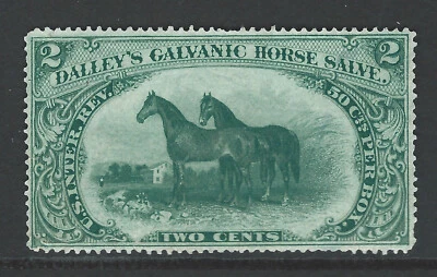 Bigjake: RS-73a ,  2 cent Dalley's Galvanic Horse Salve - Match & Medicine - Image 1 of 2
