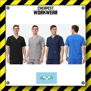EPOCH | Premium Scrubs | MENS 3-POCKET TOP | Navy, Black, Grey, Blue | P200 - Picture 1 of 47