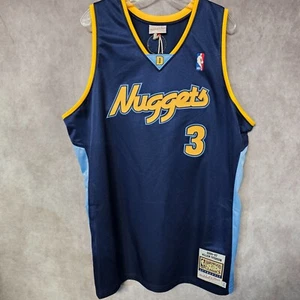 NWT Mitchell Ness Authentic Denver Nuggets Allen Iverson 3 Jersey 52 2XL $300 - Picture 1 of 10