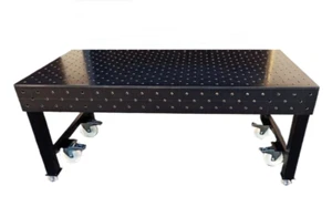 Schweißtisch 1000x2000x200 Platte 12mm Werkbank 16mm lochsystem mit Räder - Bild 1 von 14