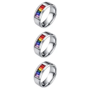 3 stücke Liebe Regenbogen Pride Ring Mode Finger Schmuck Finger - Bild 1 von 12